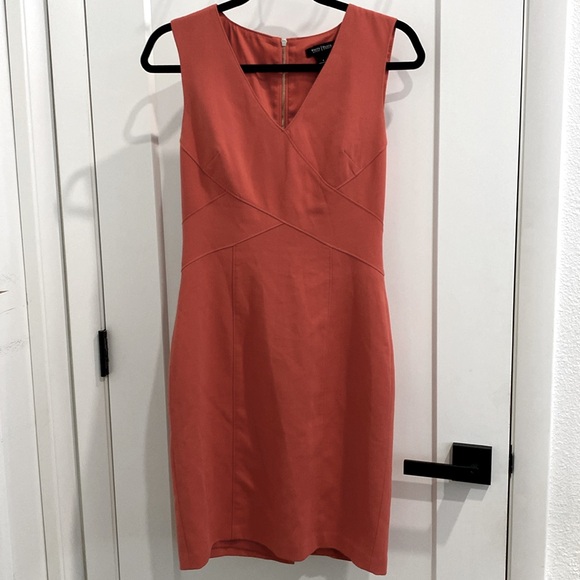 White House | Black Market Criss Cross Fully Lined Sheath Dress |Size 4 - Picture 2 of 12